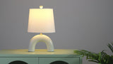 Nova 17.75" Scandinavian Minimalist Ceramic Arch LED Table Lamp Set 2