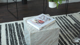 Erosia 15" Contemporary Natural Marble Handmade Cube End Table