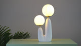 Kinzig 17.75" 2-Light Modern Bohemian Resin/Iron/Frosted Glass Danish Cactus LED Table Lamp