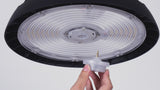 Buwal 12 in. 200-Watt Integrated LED Motion Sensor High Bay Indoor/Outdoor UFO Light with 26000 Lumens 5000K, Black