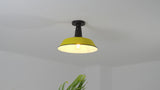 Yasu Classic Industrial Indoor/Outdoor Iron LED Semi Flush Mount