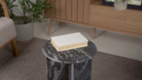 Lippa 17.75" Contemporary Natural Marble Handmade X-Shaped End Table