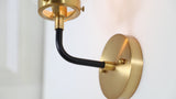 Iris Brass Vanity Wall Sconce Clear
