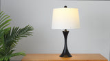 Possini 22.75" Modern Glam Iron Hourglass LED Table Lamp with USB Charging Port Set 2