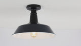 Yasu Classic Industrial Indoor/Outdoor Iron LED Semi Flush Mount