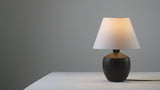 Dahlia 18" Minimalist Scandinavian Concrete Effect Resin/Iron LED Table Lamp Set 2