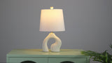 Orion 19" Scandinavian Minimalist Ceramic Arch LED Table Lamp Set 2