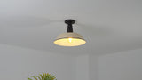 Yasu Classic Industrial Indoor/Outdoor Iron LED Semi Flush Mount