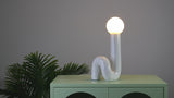 Fern 18" Scandinavian Minimalist Ceramic Spiral Tube LED Table Lamp