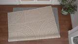 Leah Mid-Century Modern Arch Stripe Reversible Machine-Washable Indoor/Outdoor Area Rug
