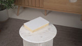 Lippa 17.75" Contemporary Natural Marble Handmade X-Shaped End Table