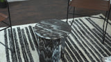 Lippa 17.75" Contemporary Natural Marble Handmade X-Shaped End Table