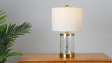 Possini 21" Modern Designer Iron/Water Glass LED Table Lamp with USB Charging Port Set 2