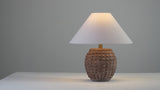 Willow 18.25" Minimalist Scandinavian Ceramic/Iron Hobnail LED Table Lamp Set 2
