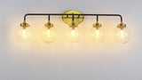 Iris Brass Vanity Wall Sconce Clear