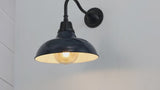 Flynix 12.25" Farmhouse Industrial Indoor/Outdoor Iron LED Gooseneck Arm Outdoor Sconce