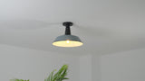 Yasu Classic Industrial Indoor/Outdoor Iron LED Semi Flush Mount