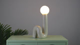 Fern 18" Scandinavian Minimalist Ceramic Spiral Tube LED Table Lamp