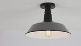 Yasu Classic Industrial Indoor/Outdoor Iron LED Semi Flush Mount