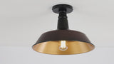 Yasu Classic Industrial Indoor/Outdoor Iron LED Semi Flush Mount