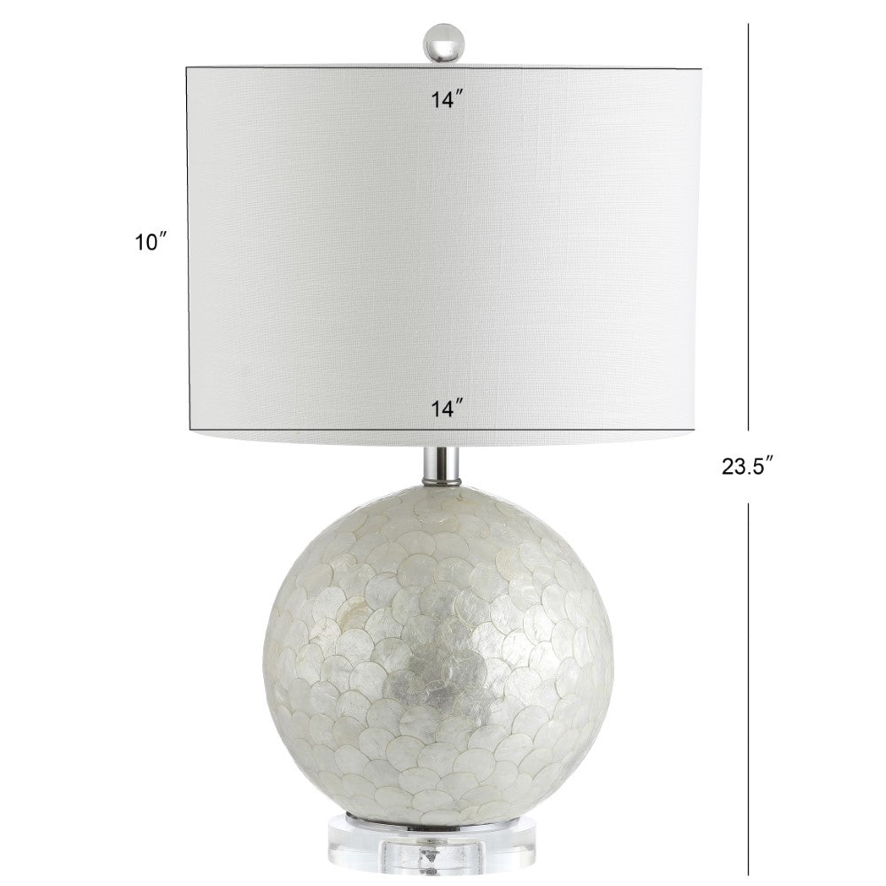 Evalyn 23.5" Capiz Seashell Sphere LED Table Lamp