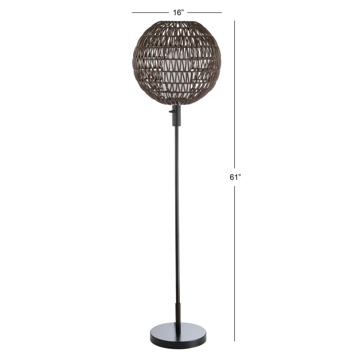 Silverfish 61" Outdoor Woven Globe LED Floor Lamp