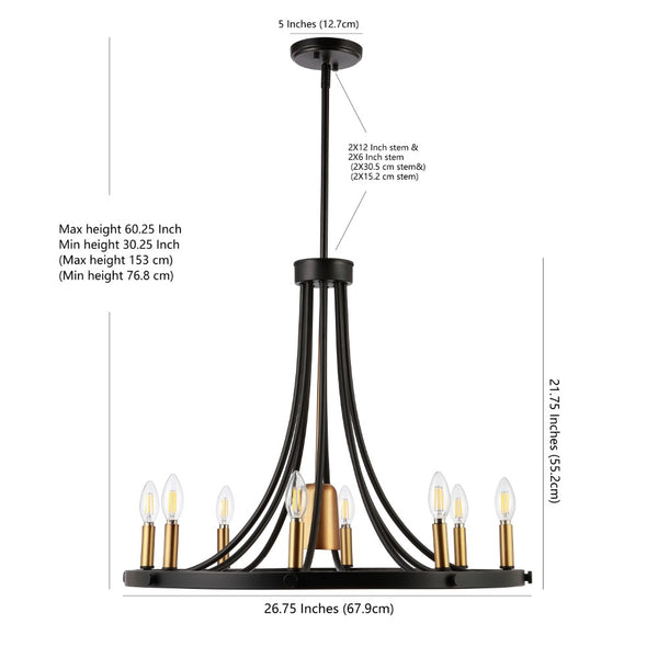 Dimension Image Black/Brass Gold / 26.75