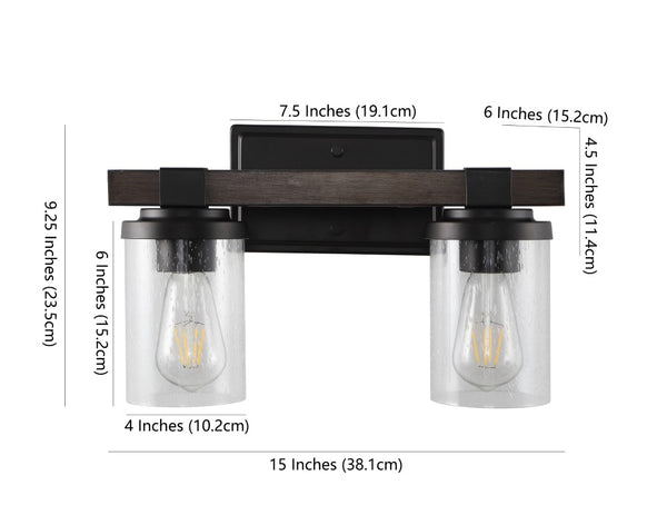 Dimension Image Oil Rubbed Bronze / 2 Light